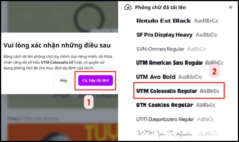 Tải lên font