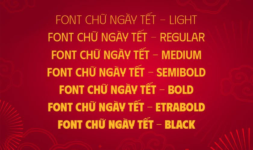 Font chữ DT Phudu bao gồm 7 kiểu chữ Việt hóa