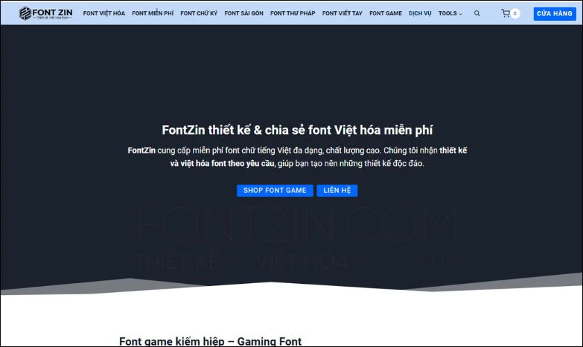 Fontzin.com cung cấp nhiều loại font chữ được việt hóa đẹp mắt