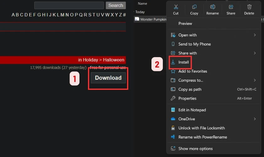 Cách tải và sử dụng Font Halloween