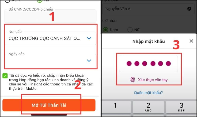 Tiến hành điền các Thông tin hợp đồng