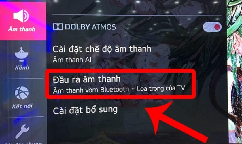 Bấm chọn Đầu ra âm thanh