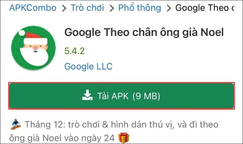 Truy cập vào đường link tải game, sau đó chọn Tải APK