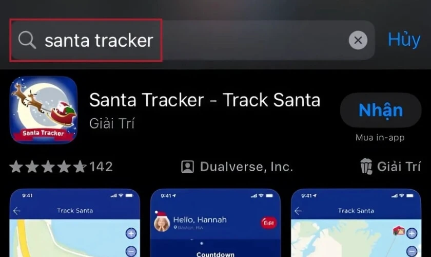 Chọn ứng dụng có biểu tượng ông già Noel