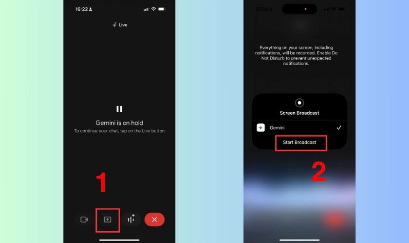 Dùng camera và chia sẻ màn hình