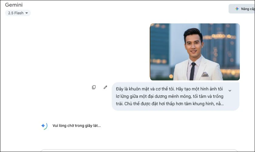 Nhấn Enter để Gemini bắt đầu tạo ảnh