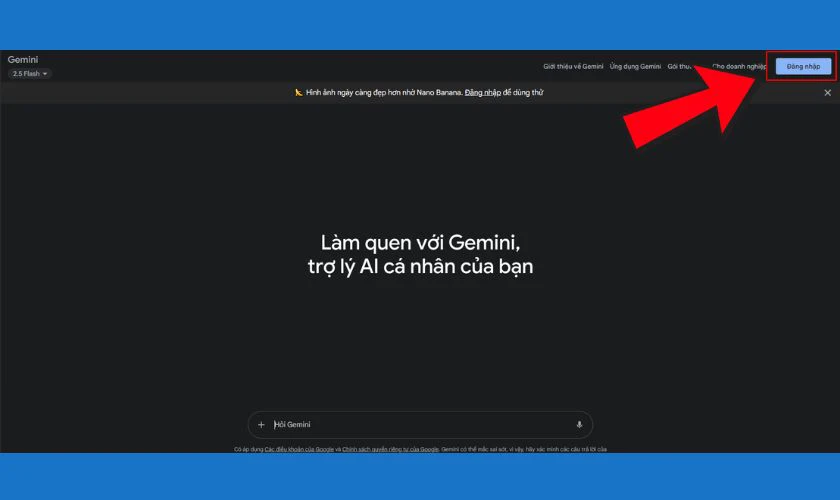 Truy cập và đăng nhập vào Gemini