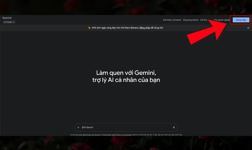 Truy cập và đăng nhập vào Gemini