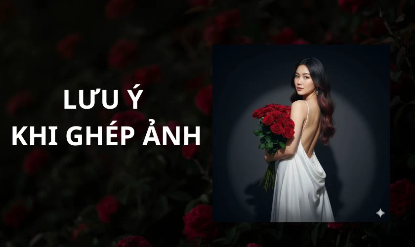 Lưu ý khi ghép ảnh ôm hoa hồng trên Gemini