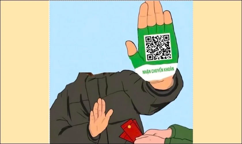 Ảnh ghép chế meme có mã QR