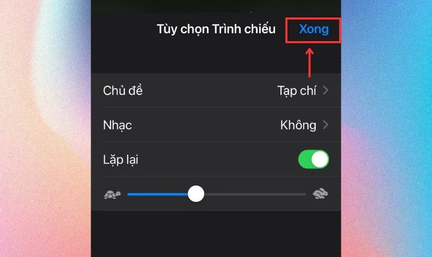 Nhấn xong để hoàn thành để ghép video trên iPhone