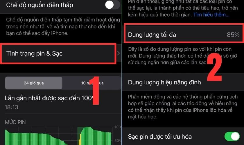 Xác định tình trạng và dung lượng còn lại của pin trước khi thay