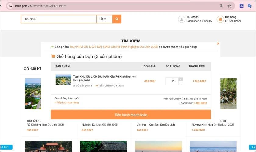 Cách mua vé Đại Nam 2/9 online