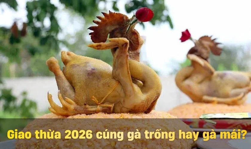 Giao thừa 2026 cúng gà trống hay gà mái