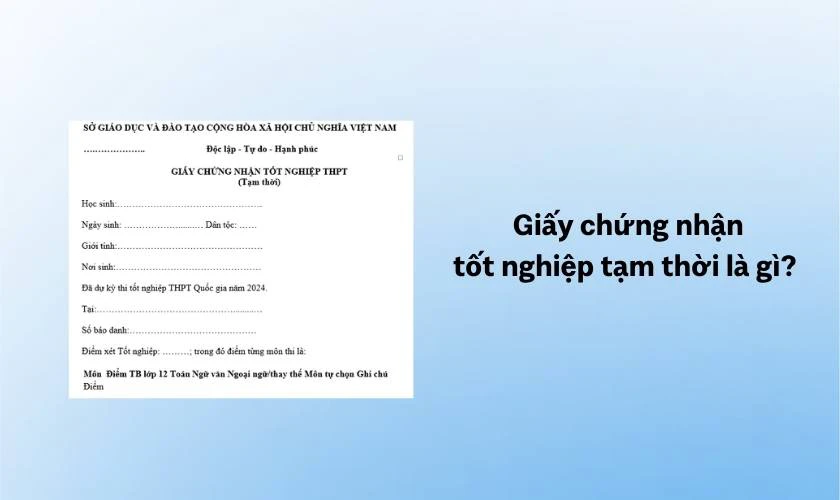 Giấy chứng nhận tốt nghiệp tạm thời là gì