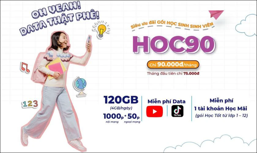 Gói cước 4G Vinaphone cho sinh viên nào có lợi nhất?