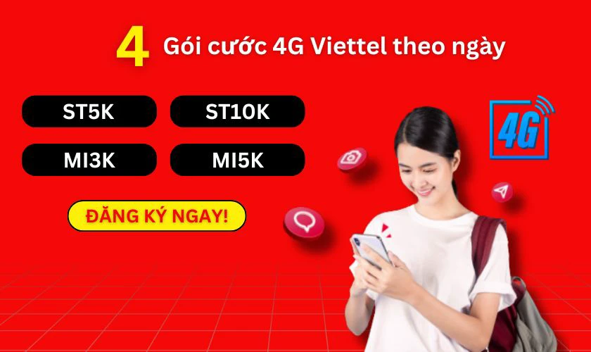 4 gói cước 4G Viettel rẻ nhất cho sinh viên theo ngày