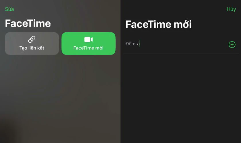 Mở ứng dụng FaceTime, sau đó nhấn nút FaceTime mới