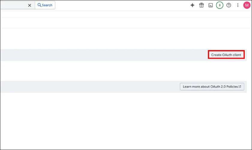 Tạo OAuth Client ID trong phần "Credentials"