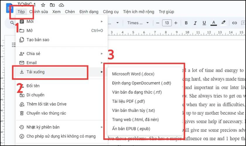 Hướng dẫn cách tải tài liệu từ Google Docs về máy