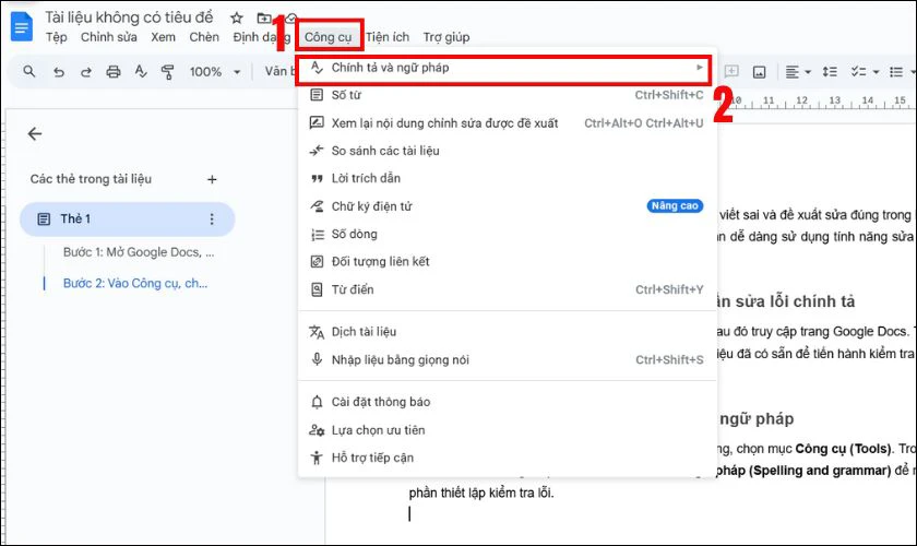 Google Docs sửa lỗi chính tả: Cách cài đặt