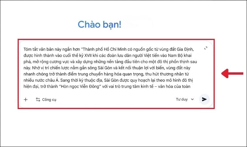Nhập câu lệnh (prompt) đúng mục đích