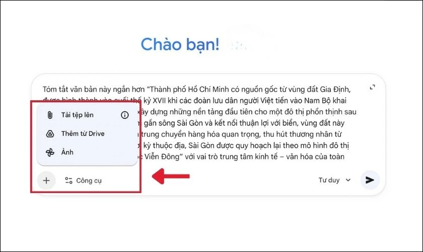 Tải hình ảnh hoặc tài liệu cần phân tích (nếu cần)