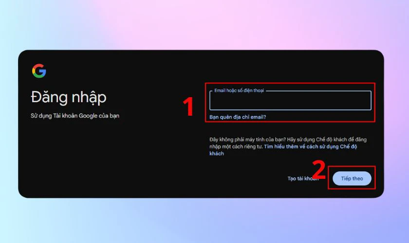 Đăng nhập bằng tài khoản Google