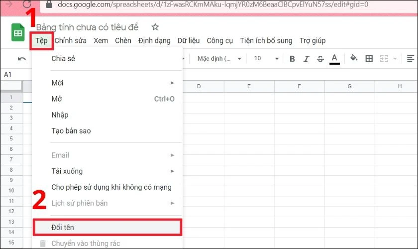 Đổi tên GG Sheet là gì?