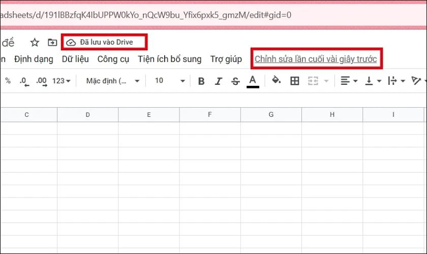 Google Sheets có khả năng tự động lưu trữ dữ liệu