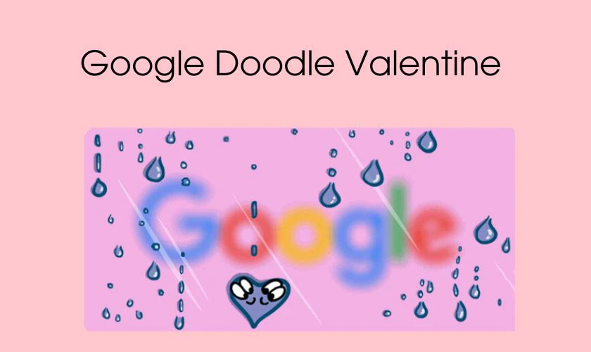 Google Doodle Valentine được thiết kế khác biệt hơn ngày thường