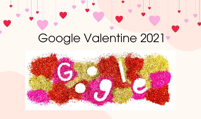 Google Valentine 2021 nhiều màu sắc