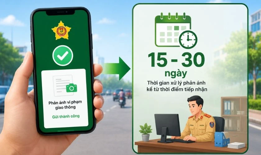 Gửi tố cáo hành vi vi phạm ATGT trên VNeID bao lâu mới có kết quả