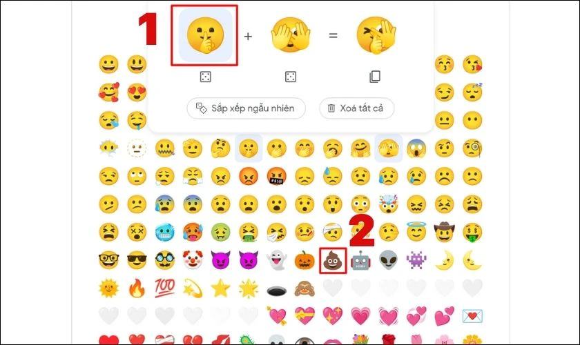 Nhấn vào emoji đầu tiên và chọn emoji thay thế