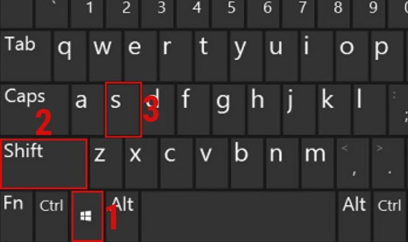 Sử dụng tổ hợp phím Windows + Shift + S
