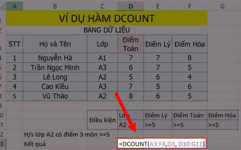 Đếm học sinh
