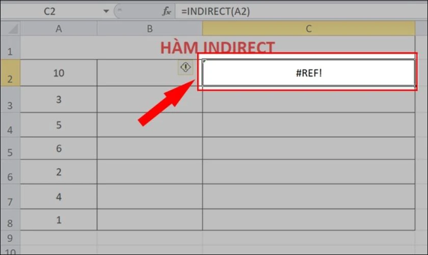 Lỗi Lỗi #REF! gặp khi sử dụng hàm INDIRECT