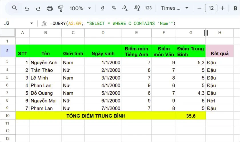 Câu lệnh Contains trong QUERY