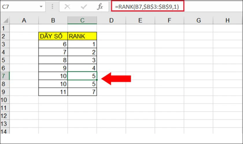 Xếp hạng dữ liệu nhanh với hàm RANK trong Excel