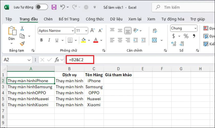 Cách dùng hàm VLOOKUP nhiều điều kiện
