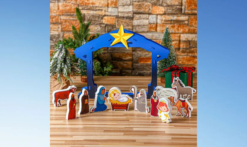 Mẫu hang đá Giáng Sinh đơn giản, dễ thương