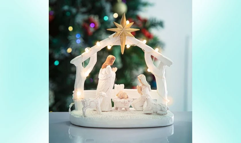 Mẫu trang trí hang đá Giáng Sinh trong nhà