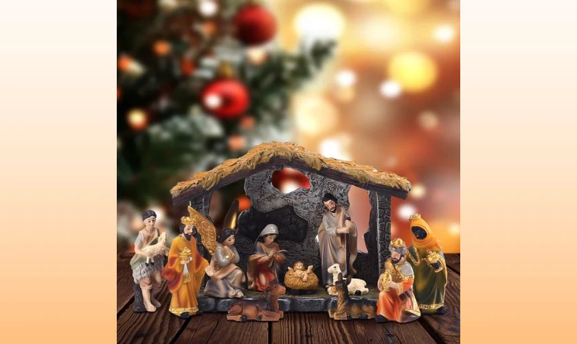 Mẫu trang trí hang đá Giáng Sinh đẹp trong nhà