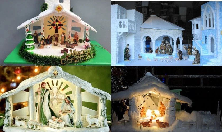 Cách làm hang đá Giáng Sinh bằng thùng xốp