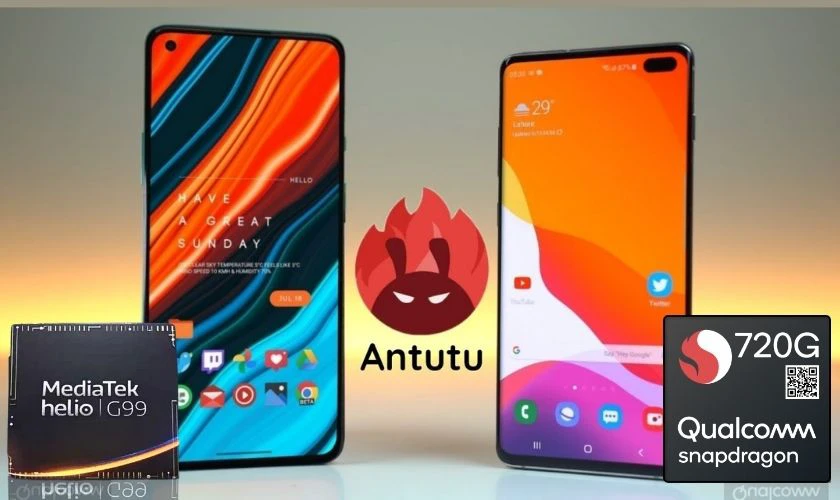 So sánh hiệu suất giữa Helio G99 vs Snapdragon 720G