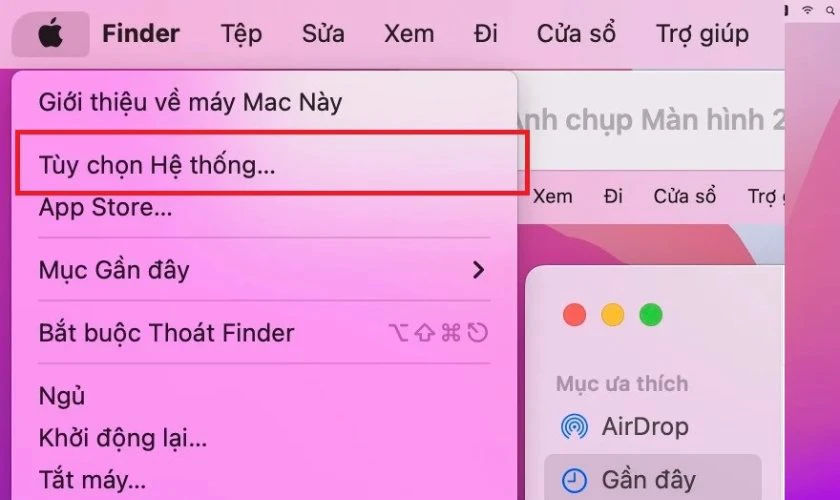 Chọn Cài đặt hệ thống