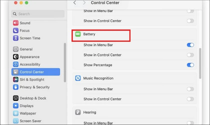 Cuộn xuống phần Pin (hoặc Battery)