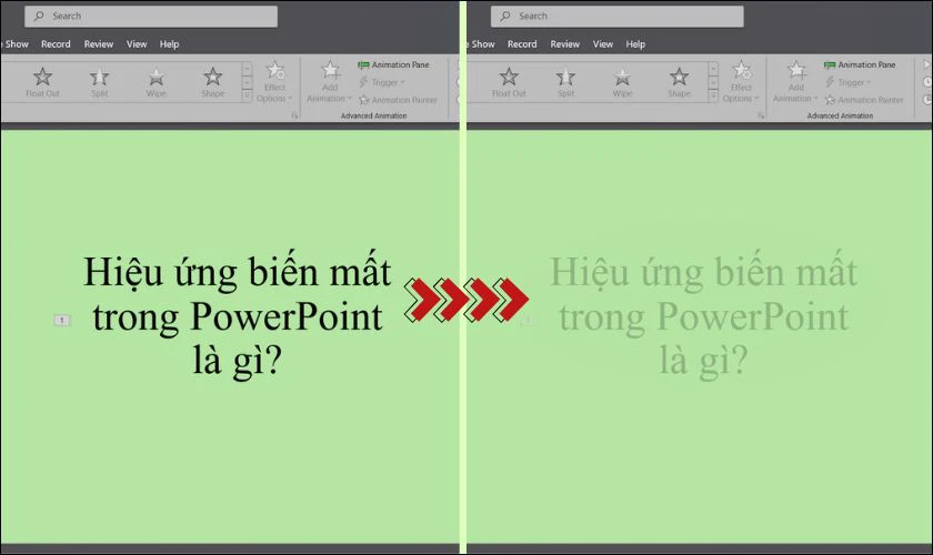 Hiệu ứng biến mất tạo điểm nhấn cho bài thuyết trình PowerPoint