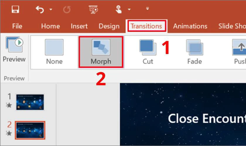 Cách sử dụng hiệu ứng Morph ở trong Powerpoint