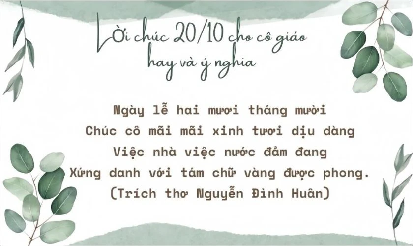 Hình ảnh 20/10 tặng cô